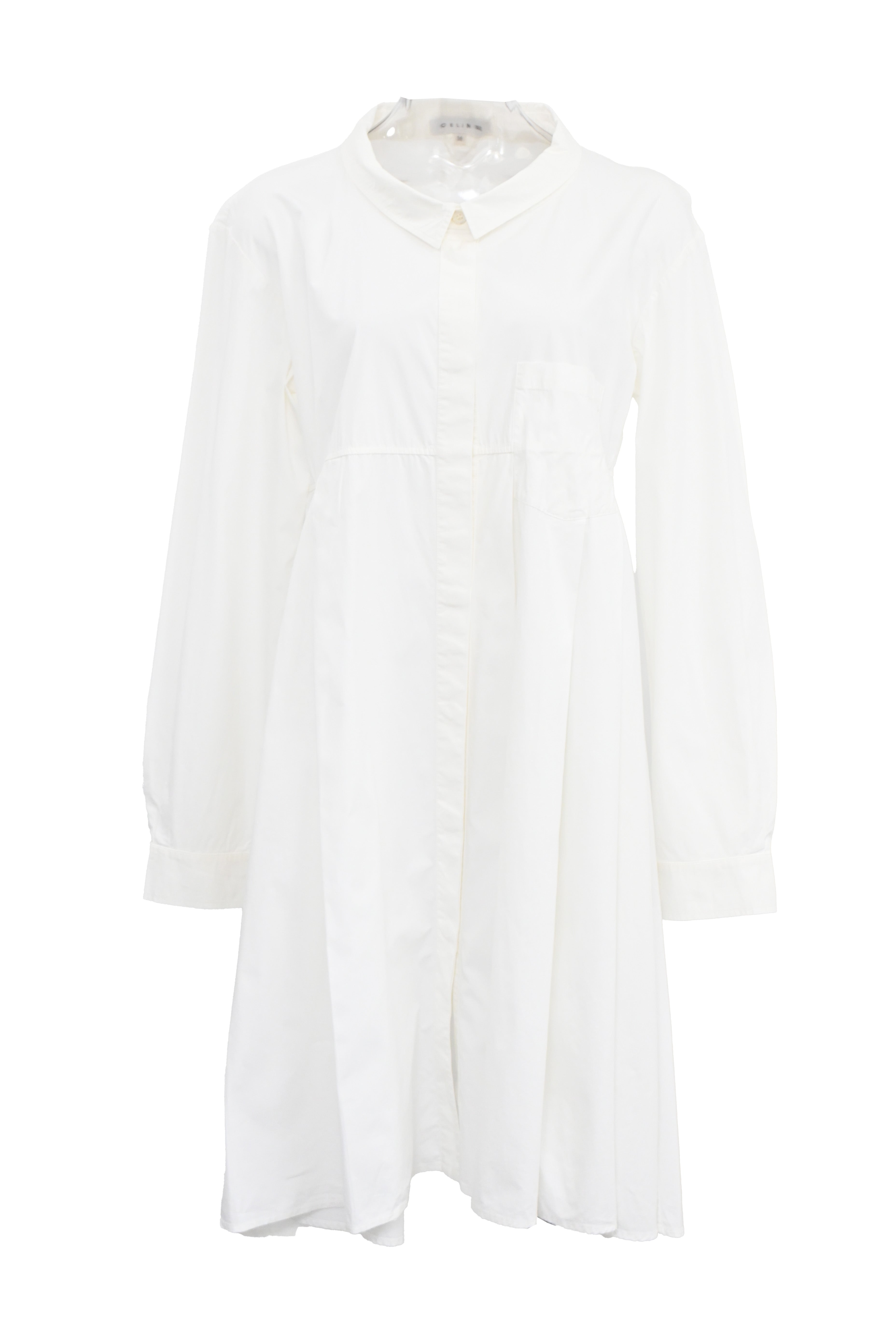 celine white shirt dress CELINE SHORT SLEEVES LONG DRESS GDS WHOLESALE