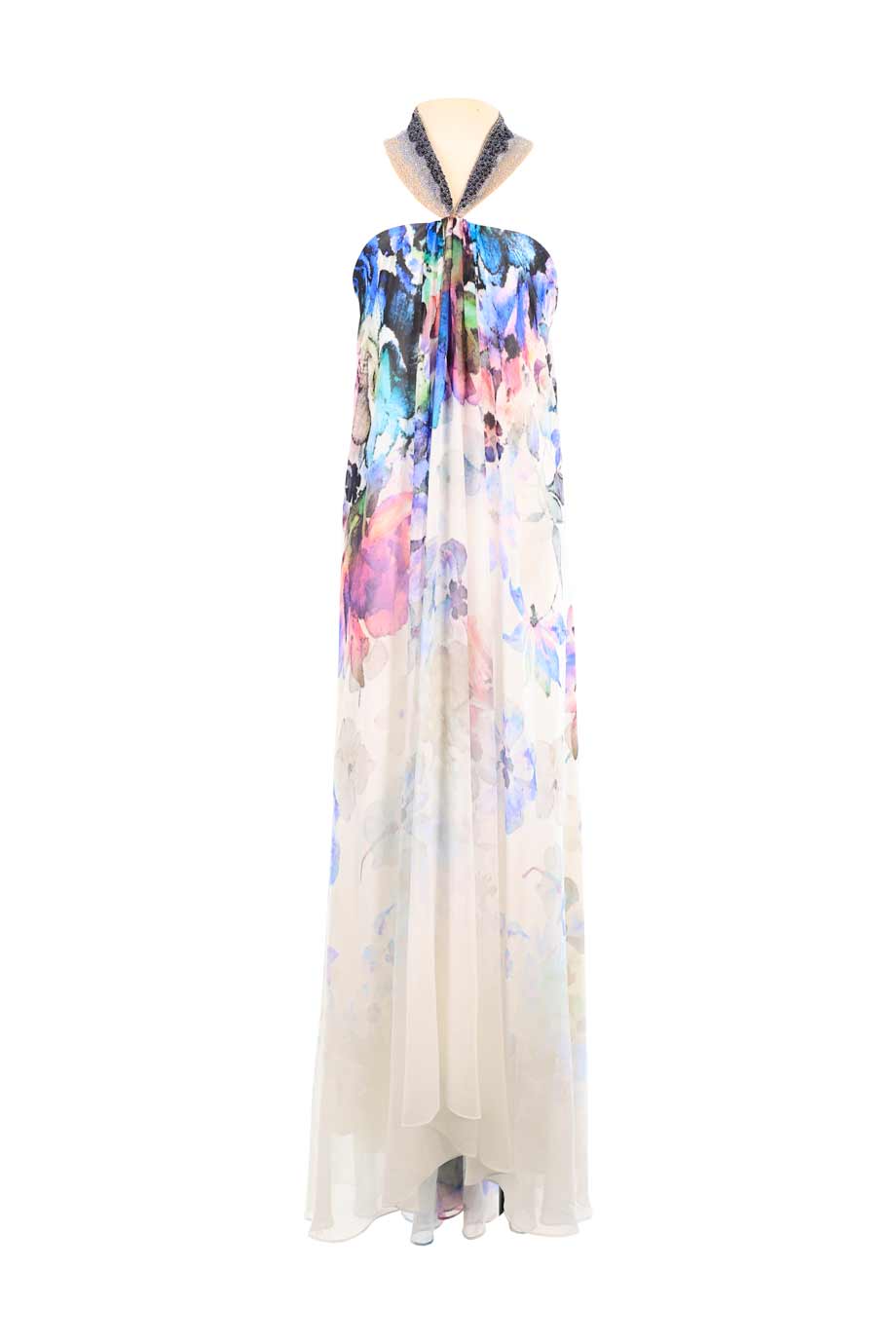chinese dress ladies Badgley Mischka Silk Red Sleeveless Full Length Evening Gown w Chiffon  Layers main image 1