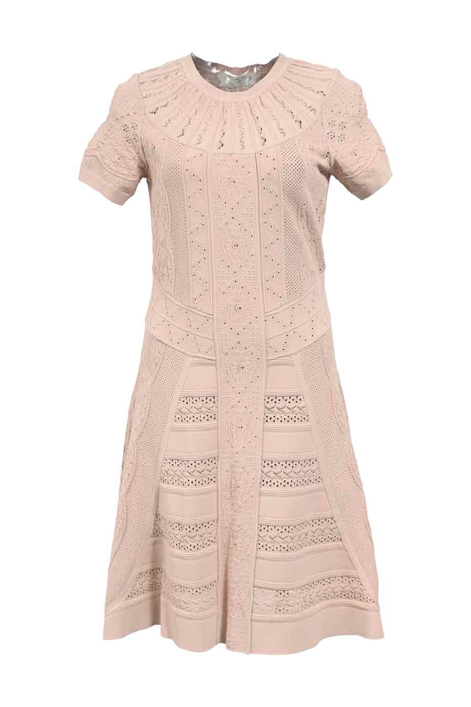 vintage knit dresses Women's Solid Cable Pleated Hem Mini Knitted Sweater Dress Blue main image 0