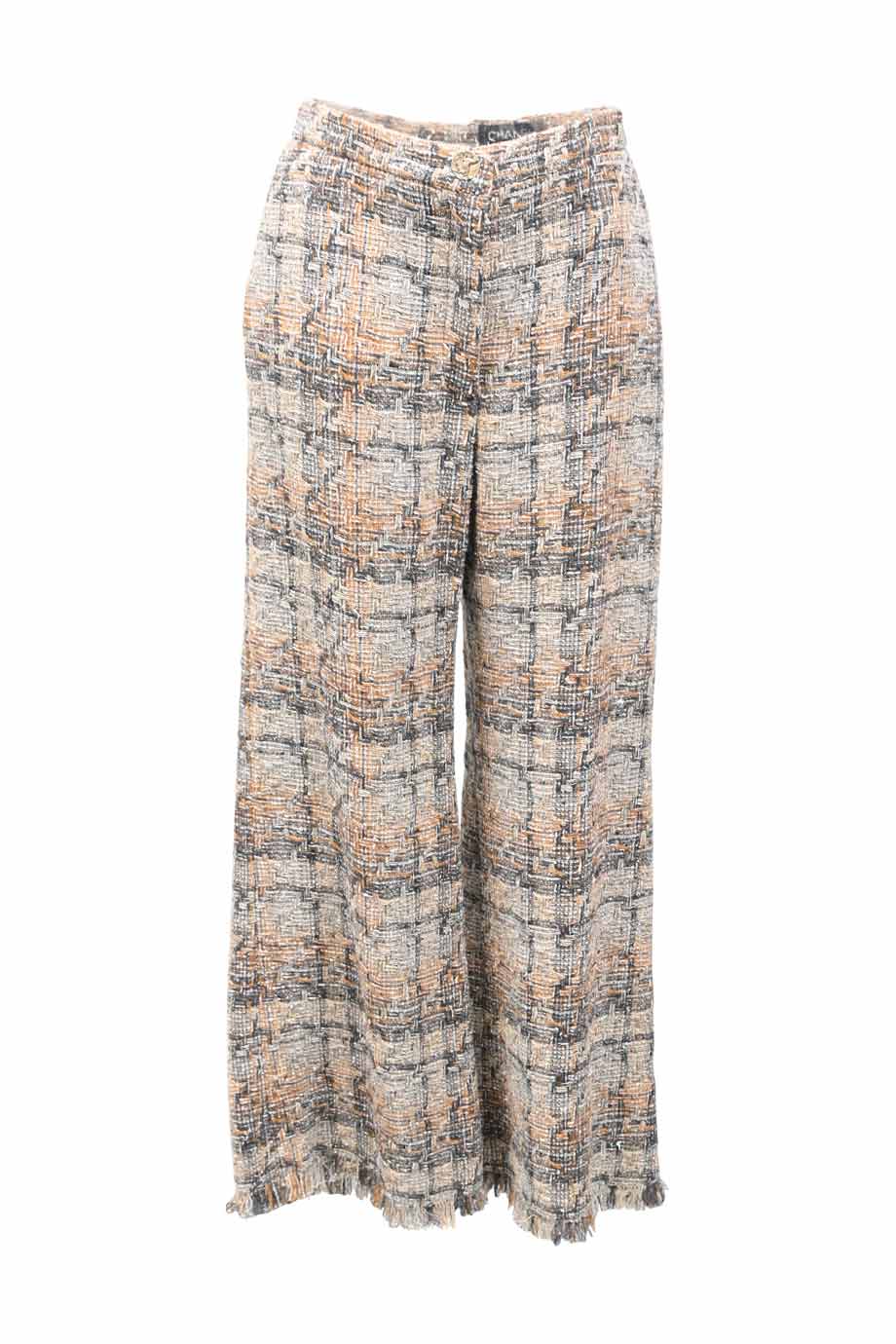 CHANEL 26S WIDE-LEG PLAID PANTS 971