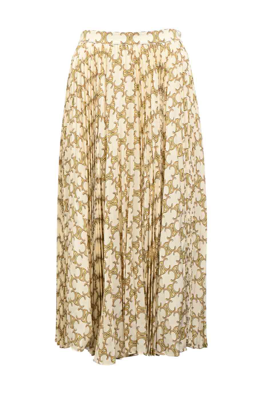 Celine Floral Long Skirt Light Beige Silk main image 0