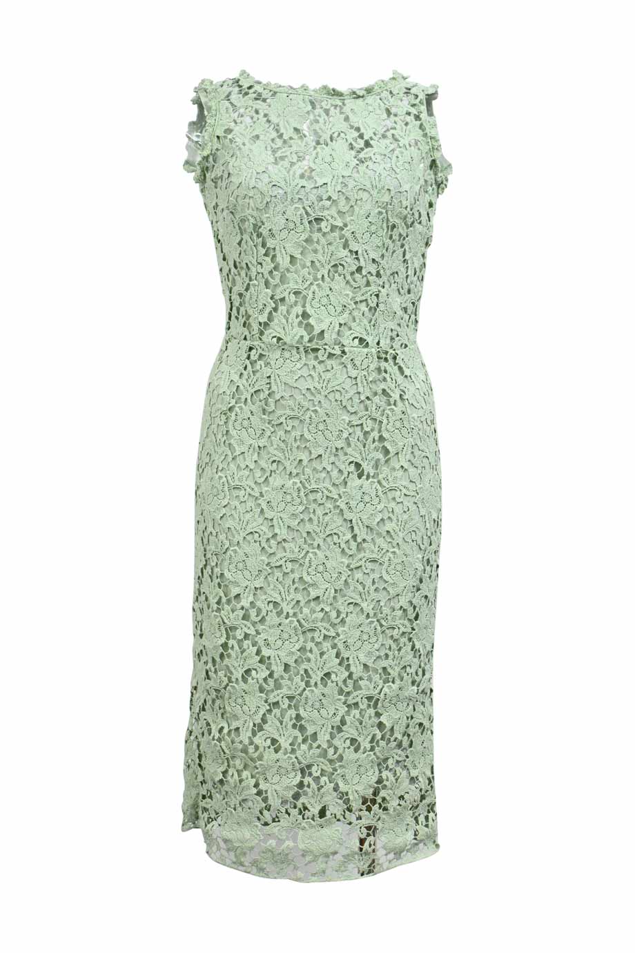 green emerald velvet dress Dolce & Gabbana Green Floral Lace Midi Dress main image 1