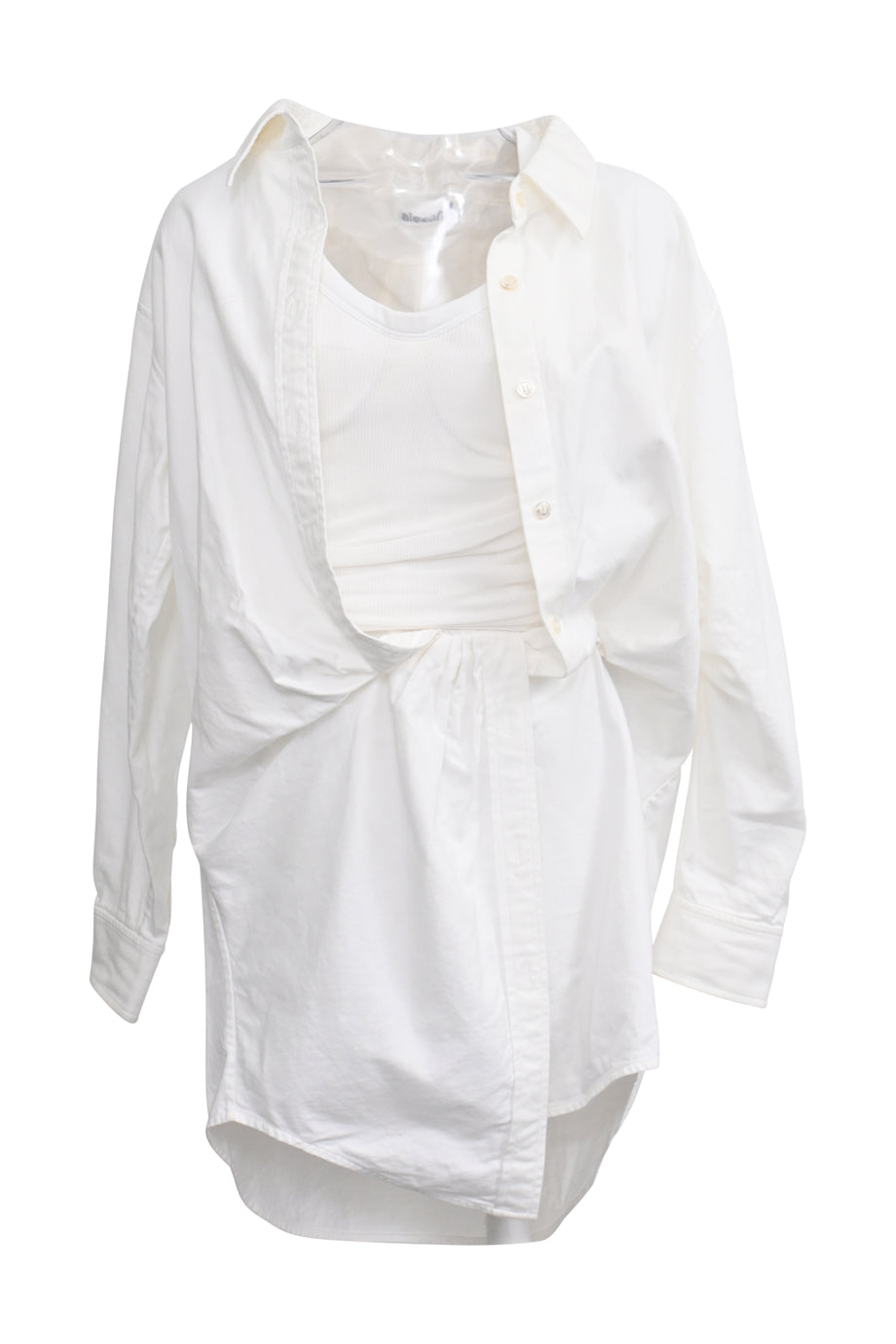 alexander wang falling twist shirt dress Alexander Wang White Falling Twist Shirt Dress Alexander Wang