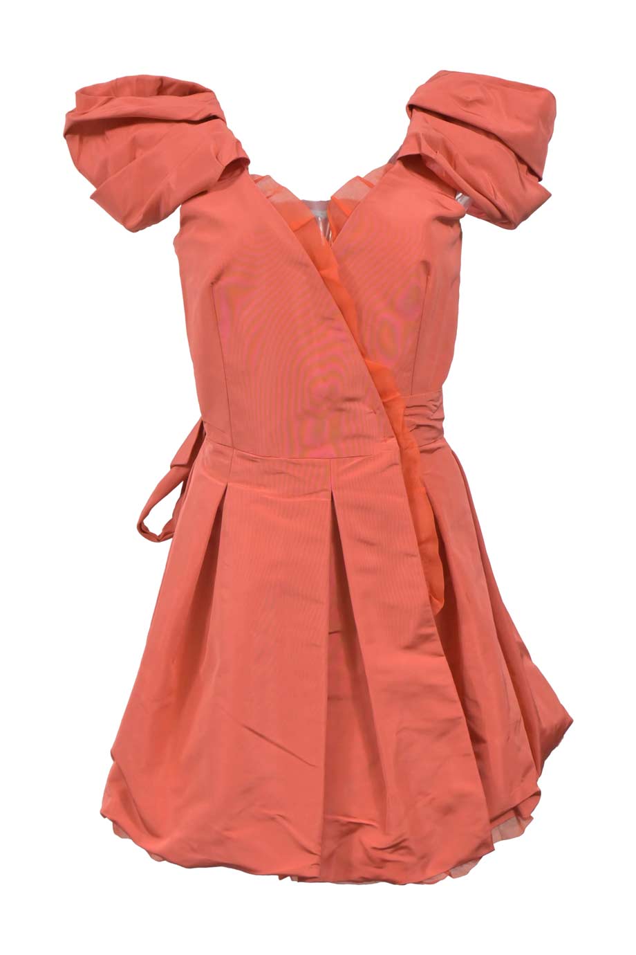 open lace back dress Miu Miu Red Halter Mini Dress With Bubble Hem – My Store main image 1