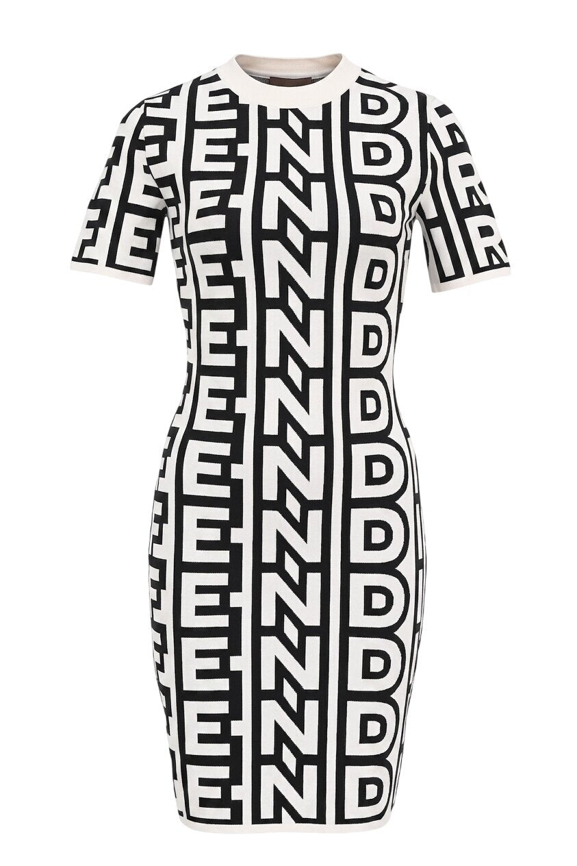 fendi logo bodycon dress [WW58533] winter-25 Press - Happy Birthday Primary color:Blush pink ribbed line and quietly