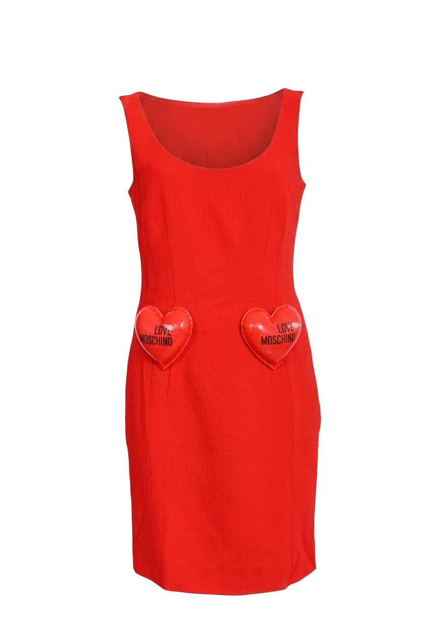 moschino red heart dress Moschino Girls Hearts Logo Dress in Black