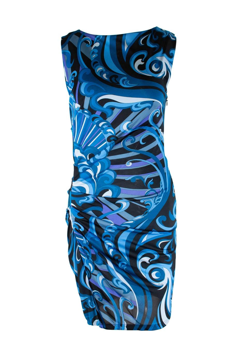 blue dress wedding guest summer Emilio Pucci