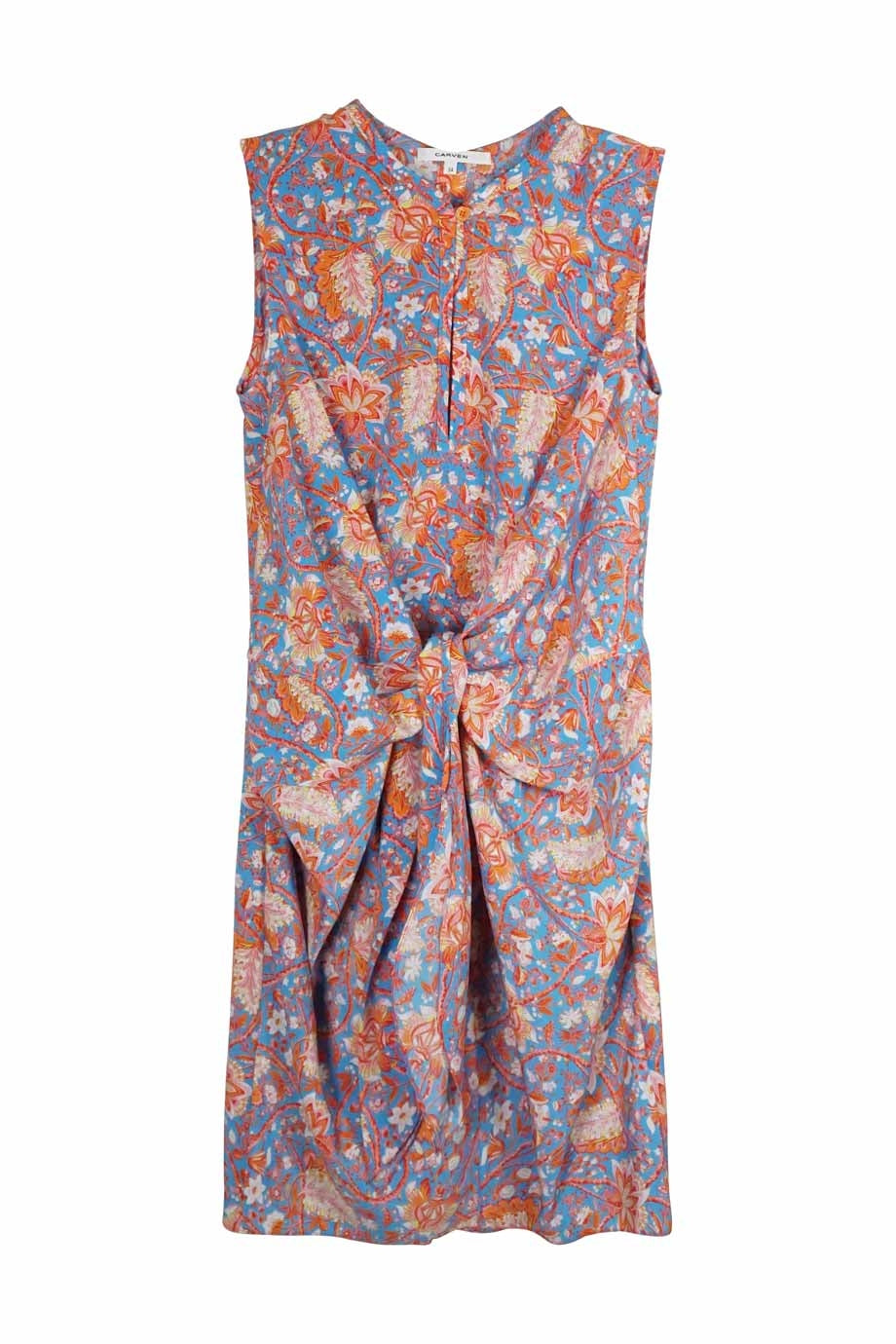 carven orange dress Carven Leather V-Neck Dress Burnt Orange Size 38 FR