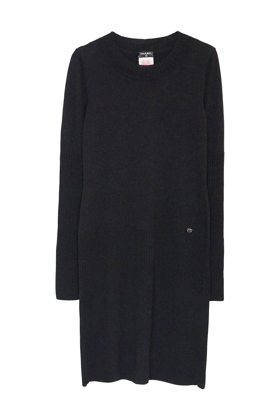 long sleeve black chanel dress Chanel