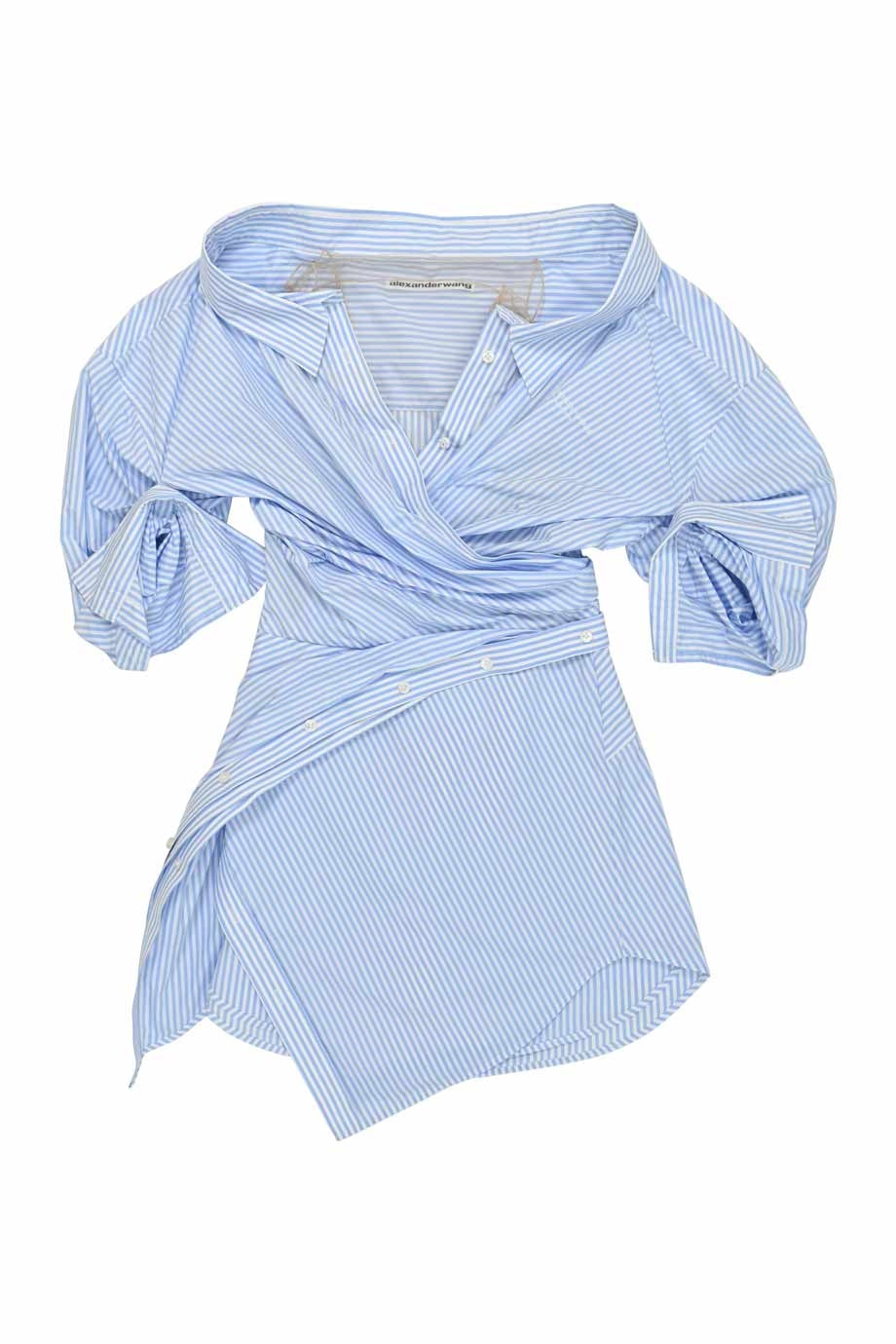 alexander wang wrap front off the shoulder shirt dress WW32475] Alexander Wang