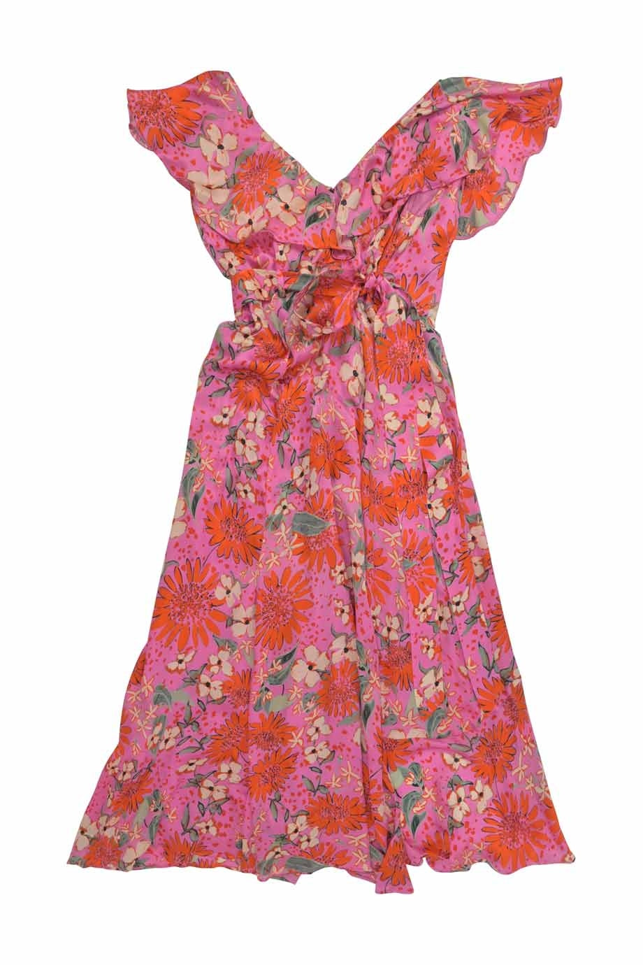 sezane pink floral dress Szane Armonie dress in floral abstract ~ size 40, NWOT!