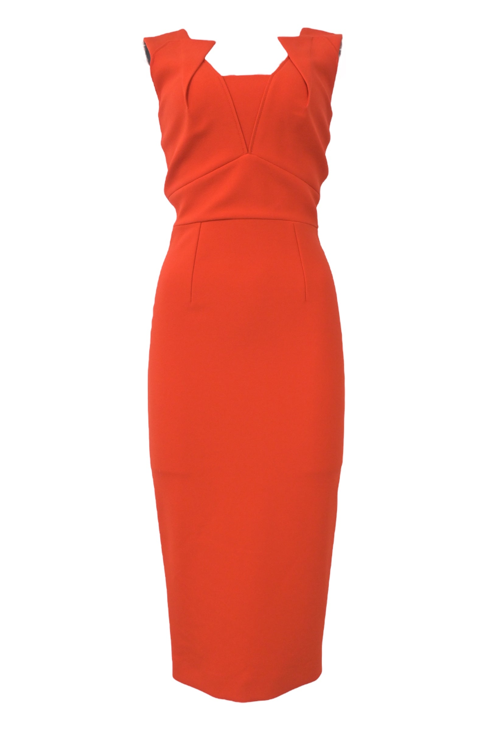 roland mouret orange dress Wool Knee-Length Dress