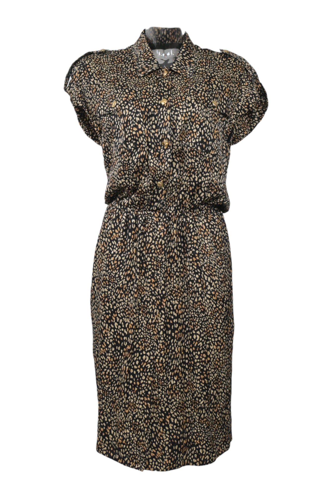 Leopard Blouson Sleeve Shirtdress