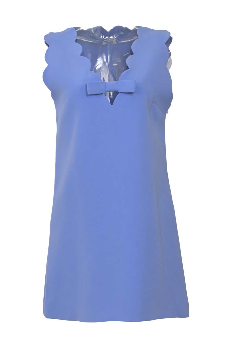 Bow Embellished Minidress in Blue - Miu Miu