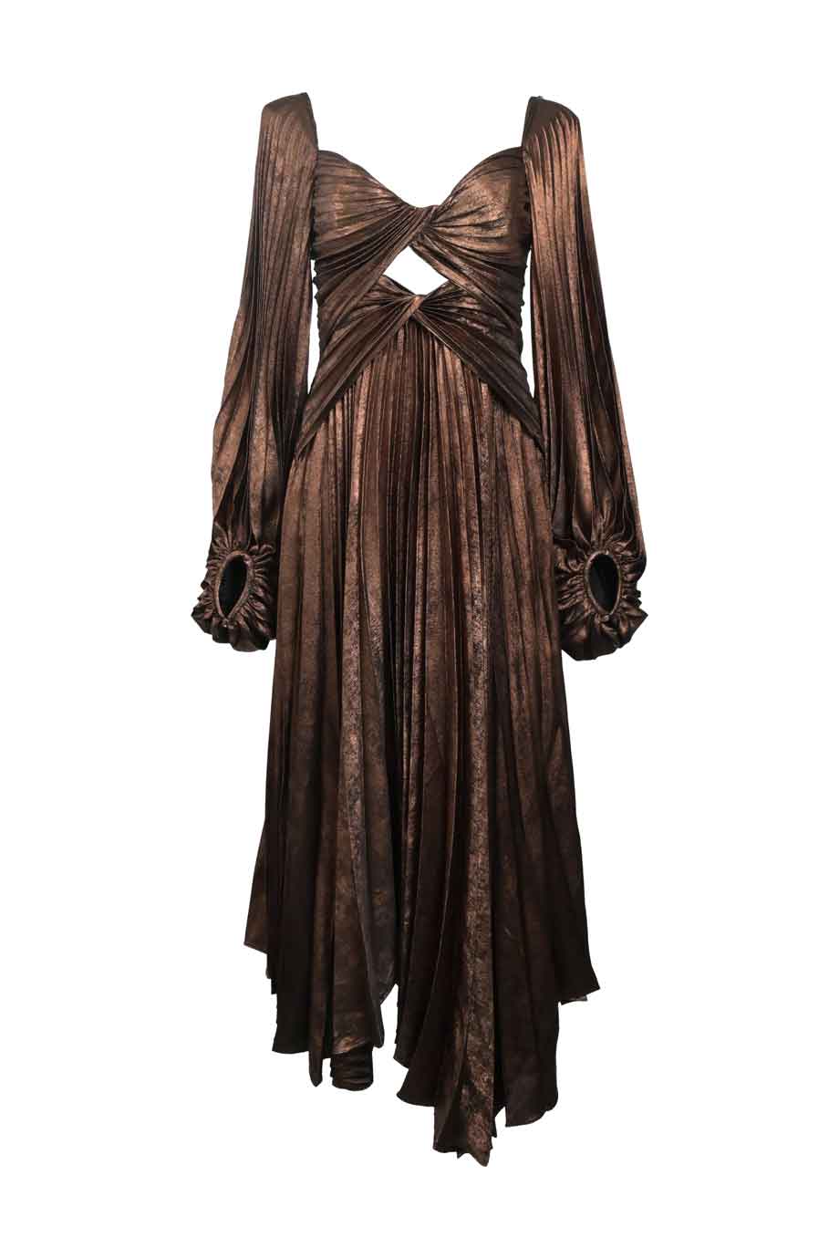 acler pleated blouson sleeve midi dress [WW37038] Acler