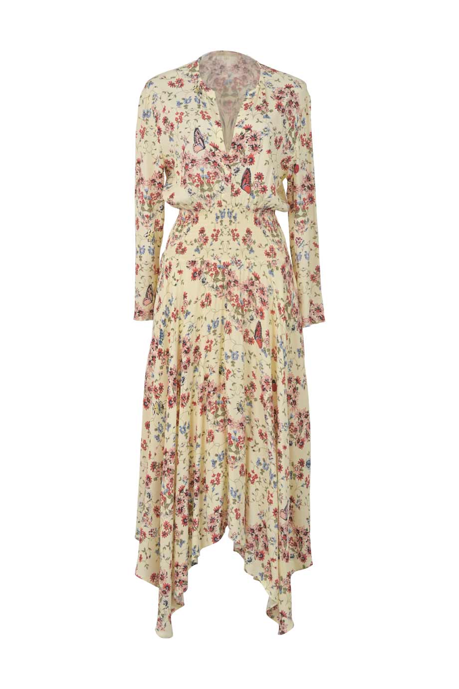 maje cream dress Short embroidered dress