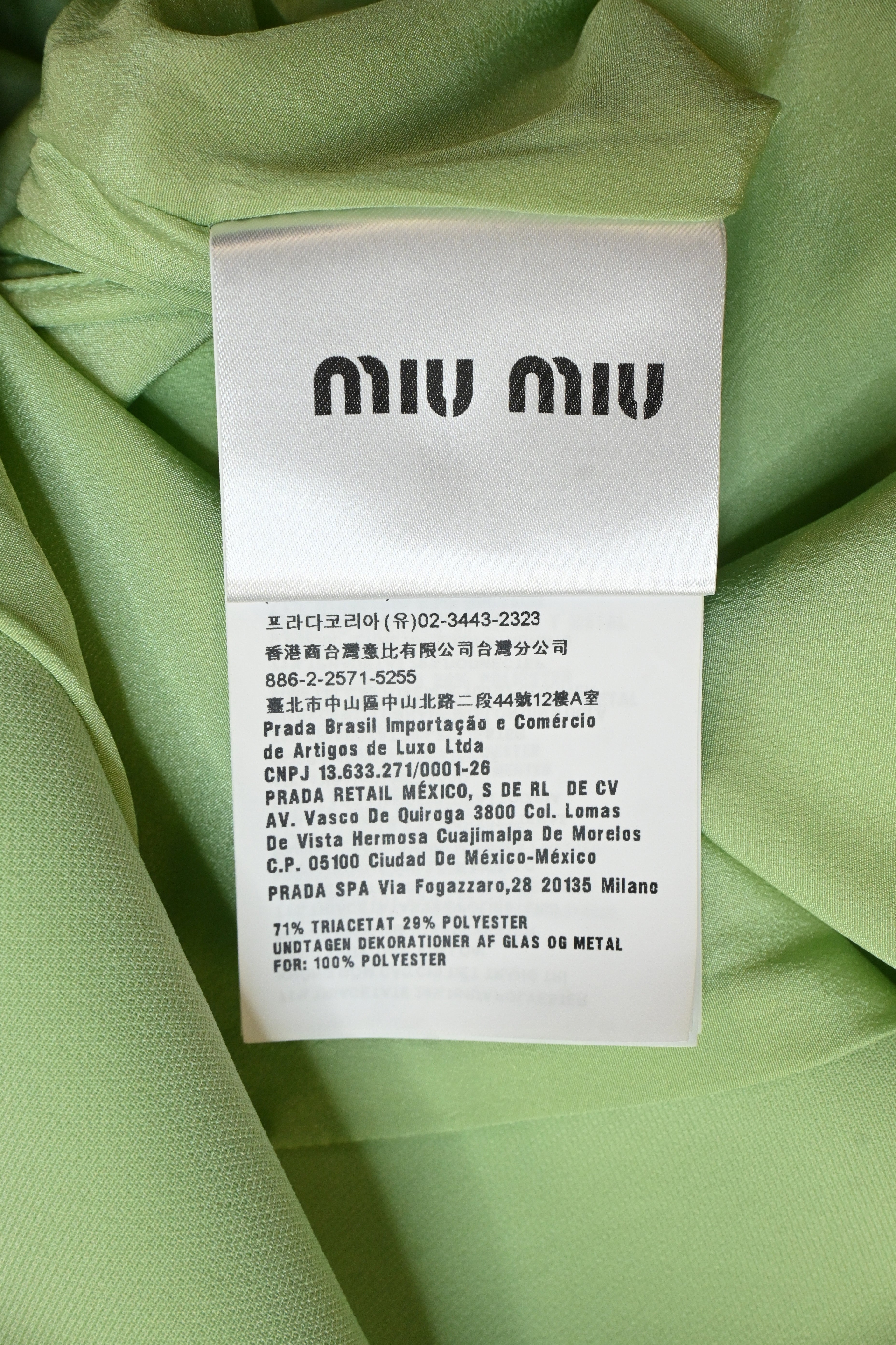 green emerald velvet dress 2005 Miu Miu Dress