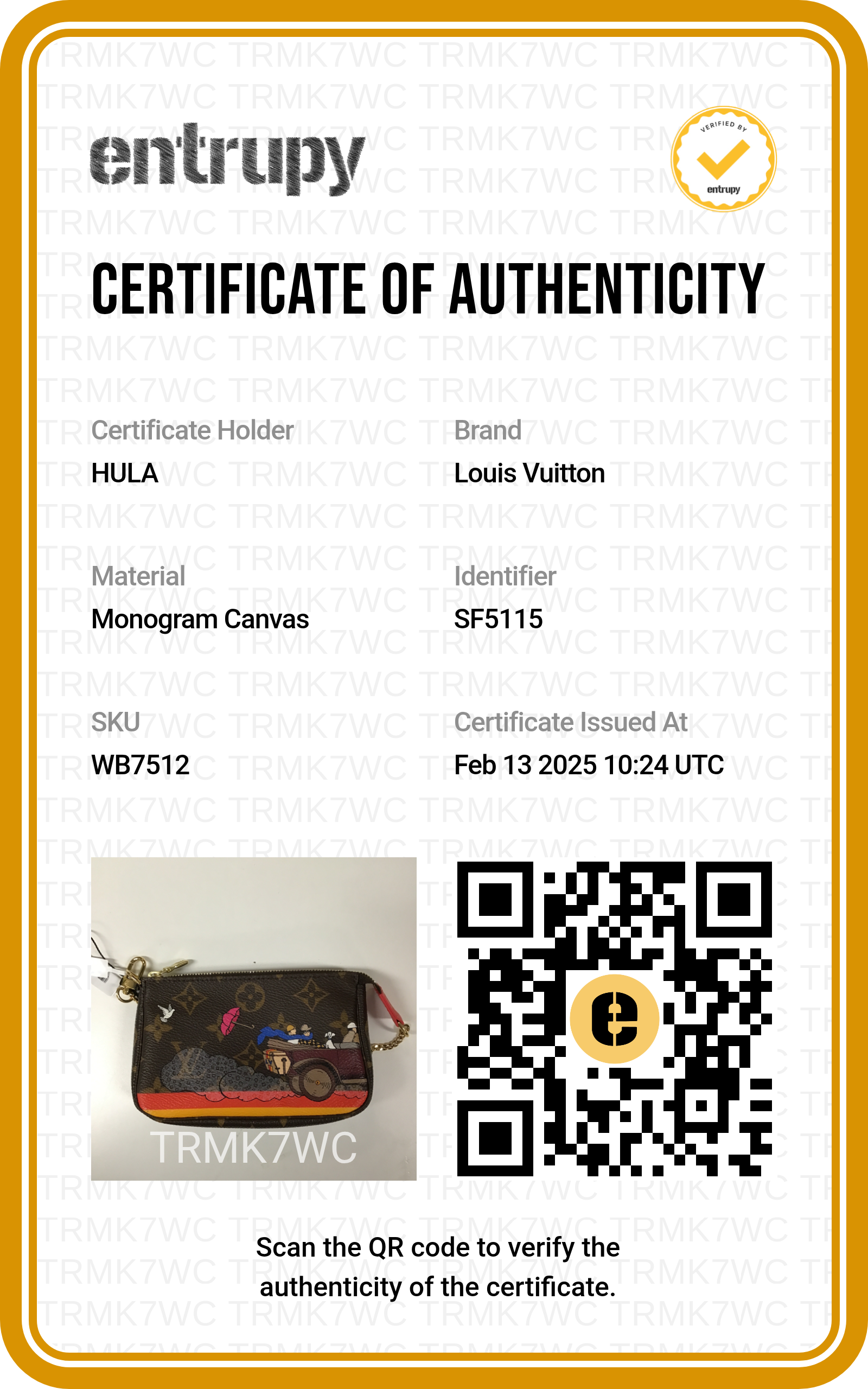 WB7512] Louis Vuitton Clutch Bag