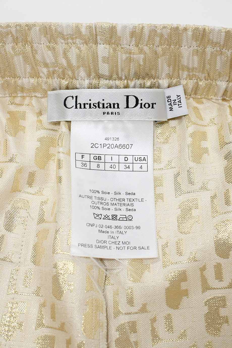 Christian Dior 2021年 ゴールドシルク メタリック ショーツ WW47427] Christian Dior | Shorts
