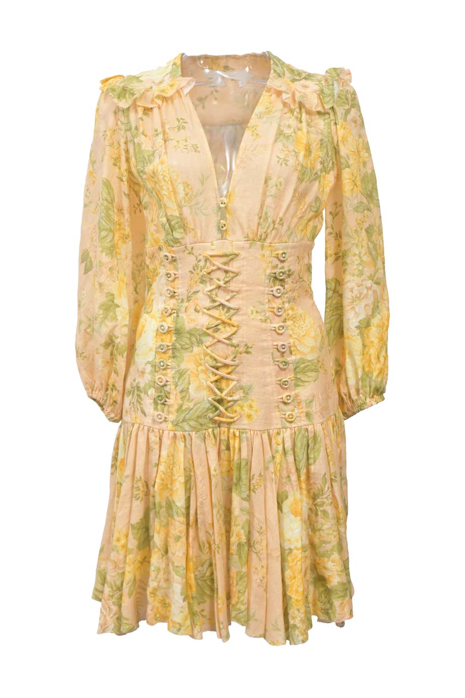 plunge corset mini dress in yellow WW41641] Zimmermann