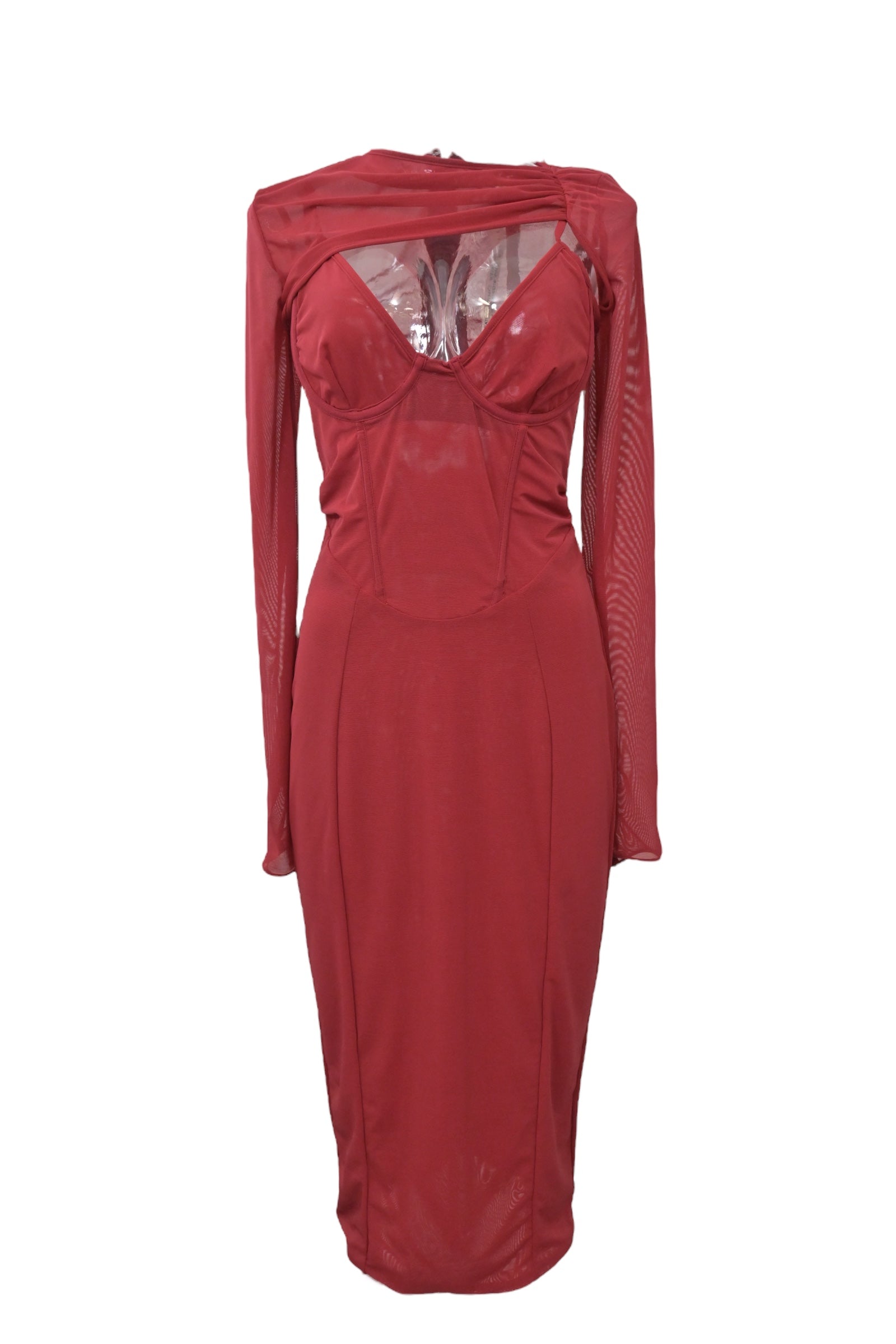 house of cb red midi dress [WW34784] House of CB