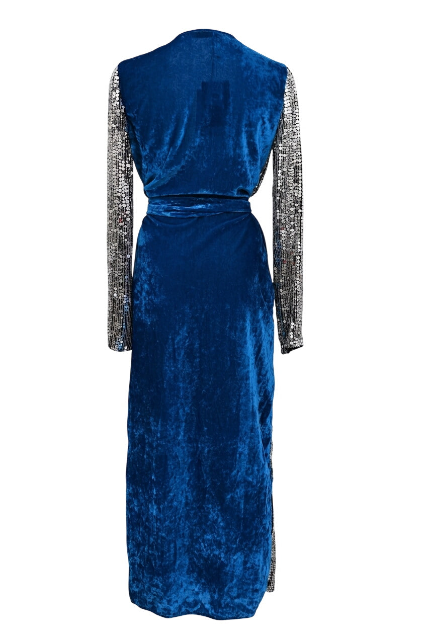 attico blue velvet dress WW58501] The Color:Green Tie Dye