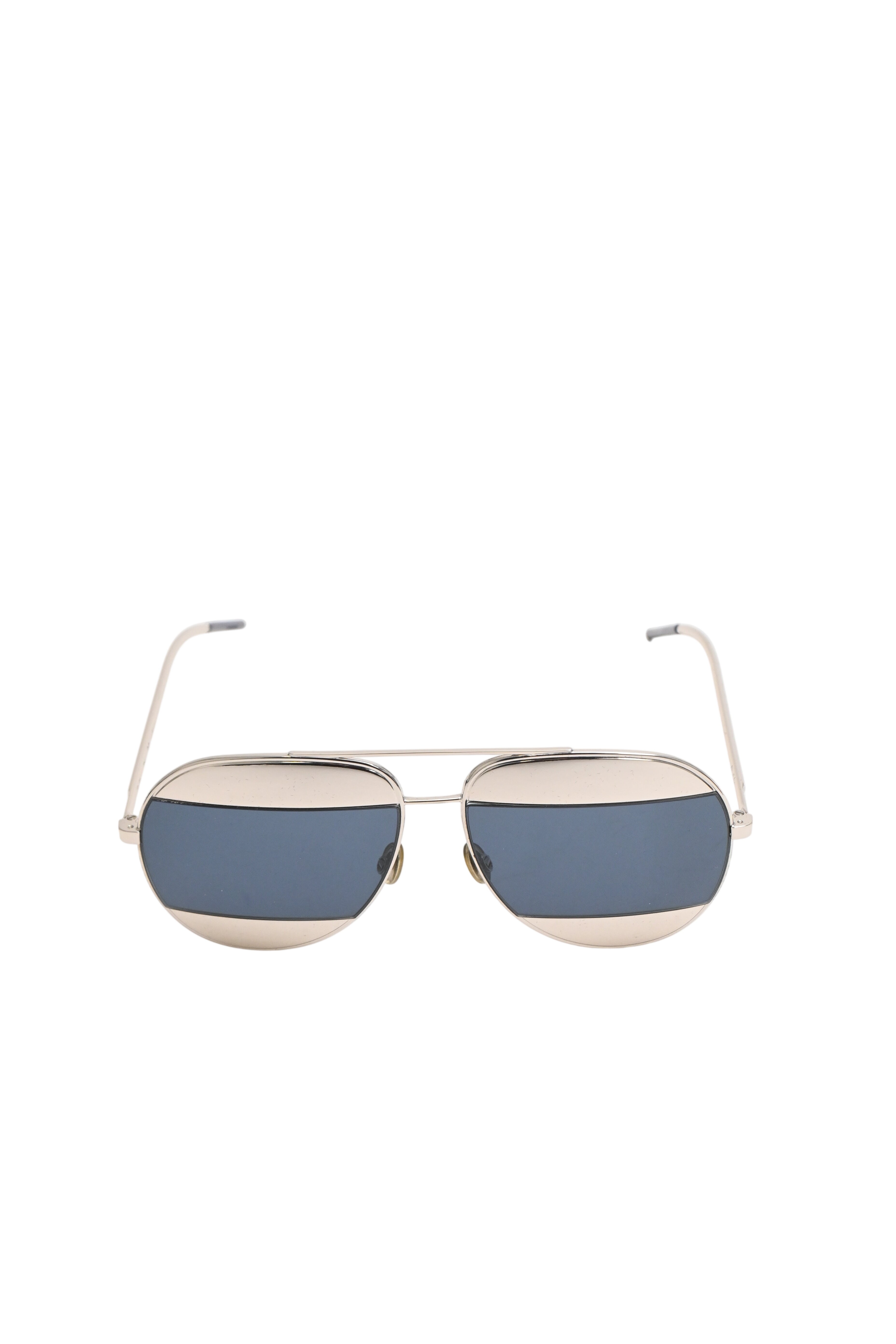 Christian Dior| Modern Silver Double-Bridge Aviator | Minimalist Sunglasses RARE NEW Christian DIOR REVOLUTION 2 Silver Mirror Aviator  main image 2