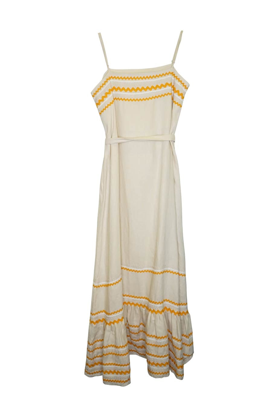 lisa marie fernandez gold dress Lisa Marie Fernandez Arden Double Ruffle Dress in Gold Metallic