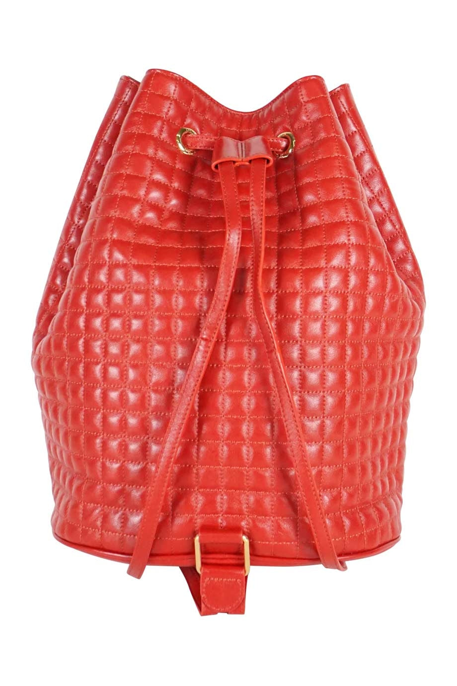 celine red quilted leather small backpack Céline