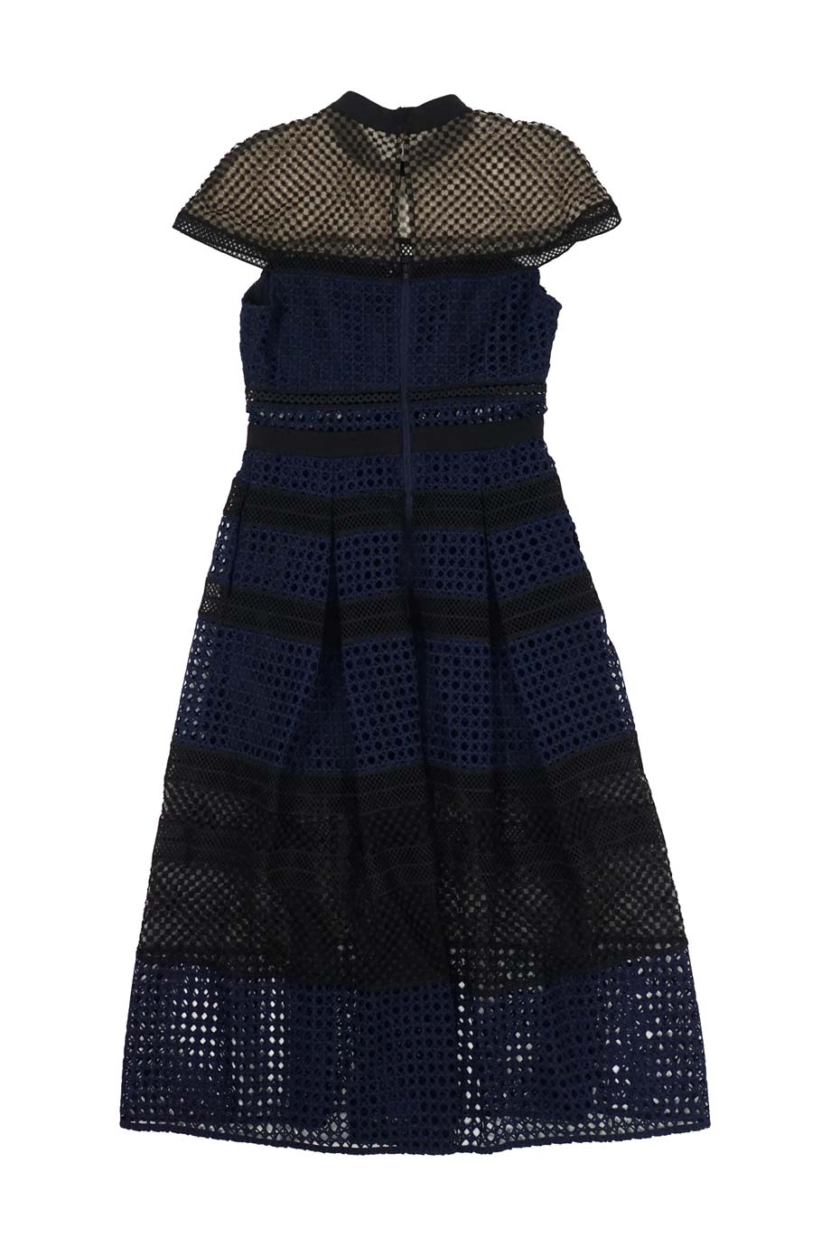 chinese dress ladies Navy Guipure Lace Midi Dress