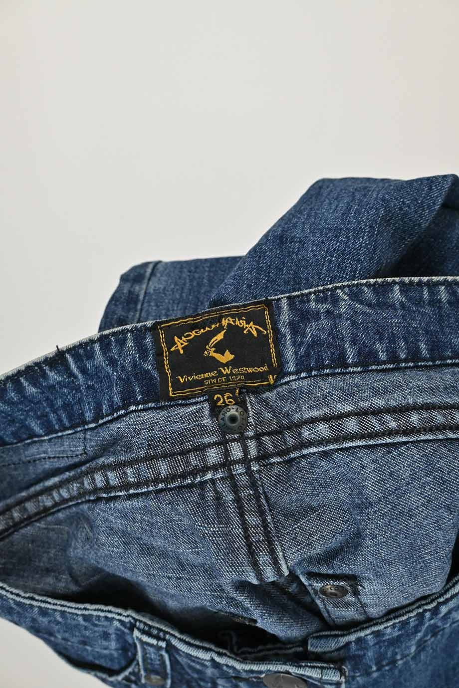 新品 vivienne westwood indigo denim pants Vivienne Westwood 1990's Indigo Dark Blue High waisted denim jeans