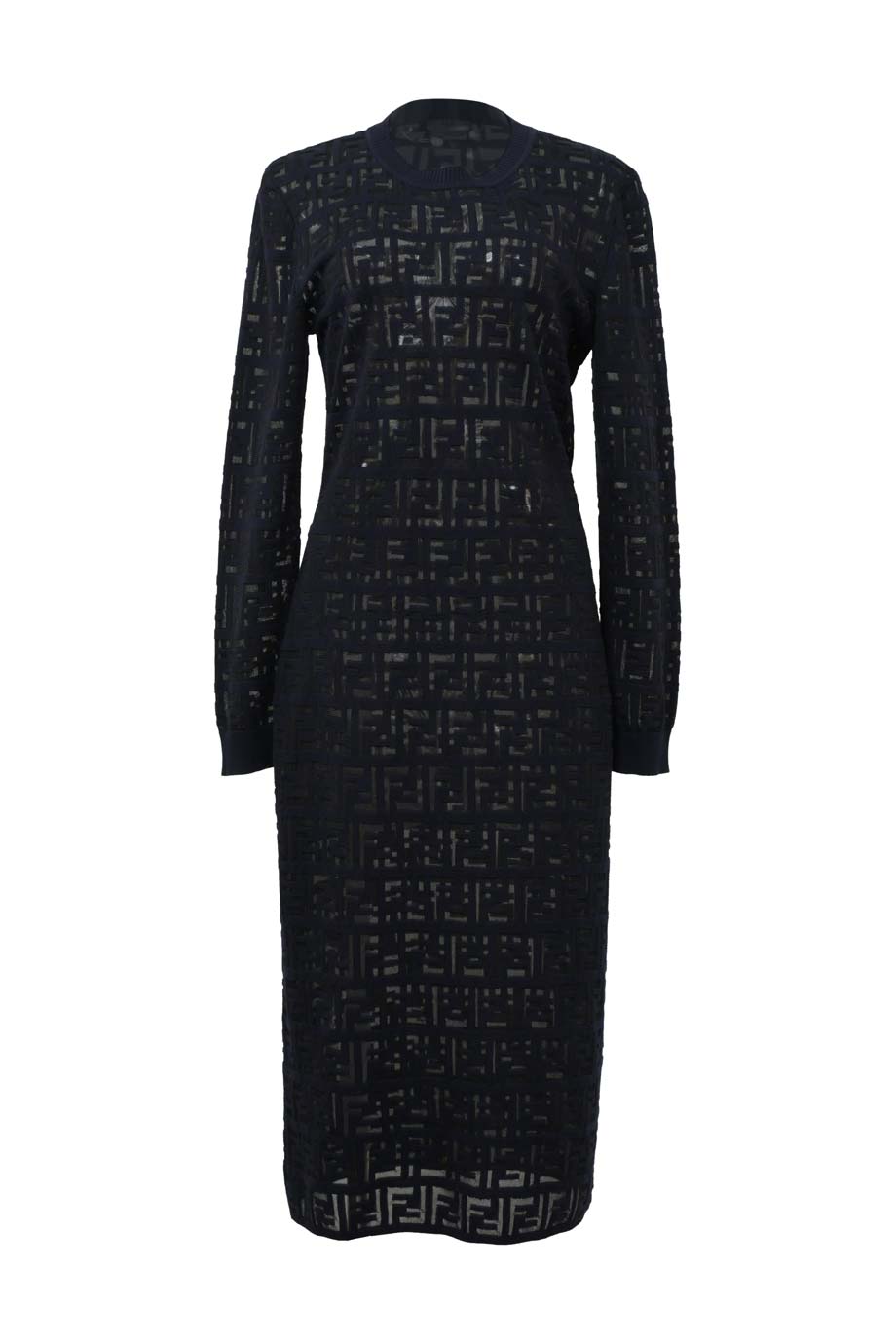 fendi logo midi dress Fendi Women's Techno Jersey Midi Dress  Black  M